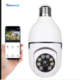 دوربین بیسیم مداربسته تحت شبکه مدل v380 با کیفیت Full HD 1080، لنز 2 مگاپیکسل، چرخش 360 درجه افقی و 90 درجه عمودی، دید در شب تا 20 متر، اتصال Wi-Fi، نصب روی دیوار و سقف، مناسب فضای باز و بسته